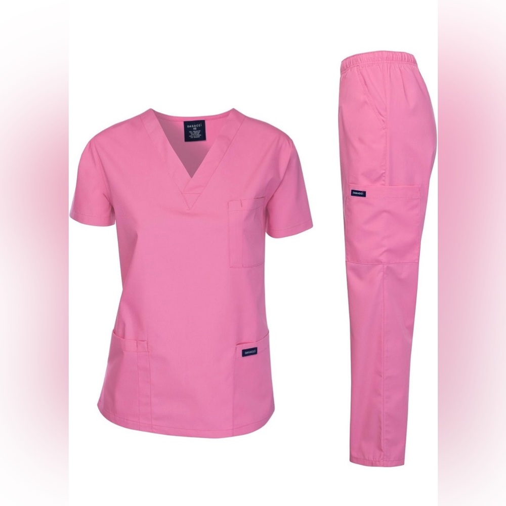 BRAND NEW NEVER WORN Dagacci Pink Scrubs SMALL